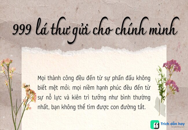 Trong tim mỗi người cần có một đích đến để chúng ta lấy nó làm động lực để cố gắng.